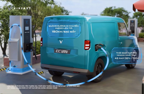 Pin và quãng đường di chuyển VinFast EC Van